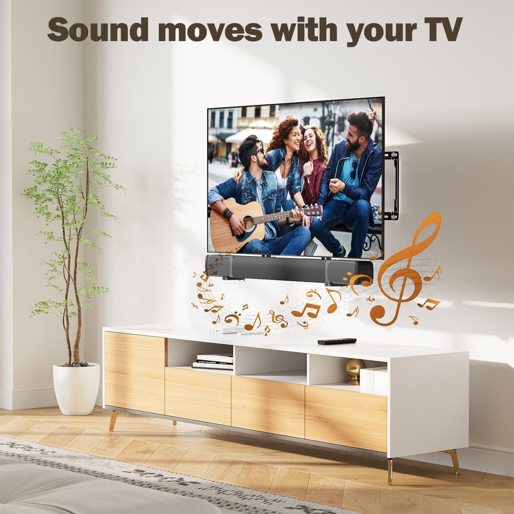 Universal Soundbar Mount - Fixed TV Bracket, Supports 20 lbs, 10