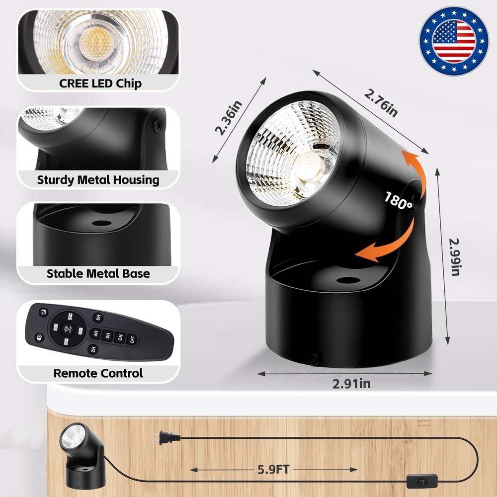 LED Uplighting Indoor with Timer and Remote, Stepless Adjustable Color Temper...