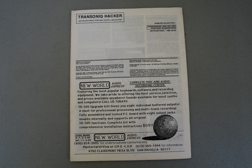 Ensoniq Mirage TRANSONIQ HACKER MAGAZINE ISSUE #29