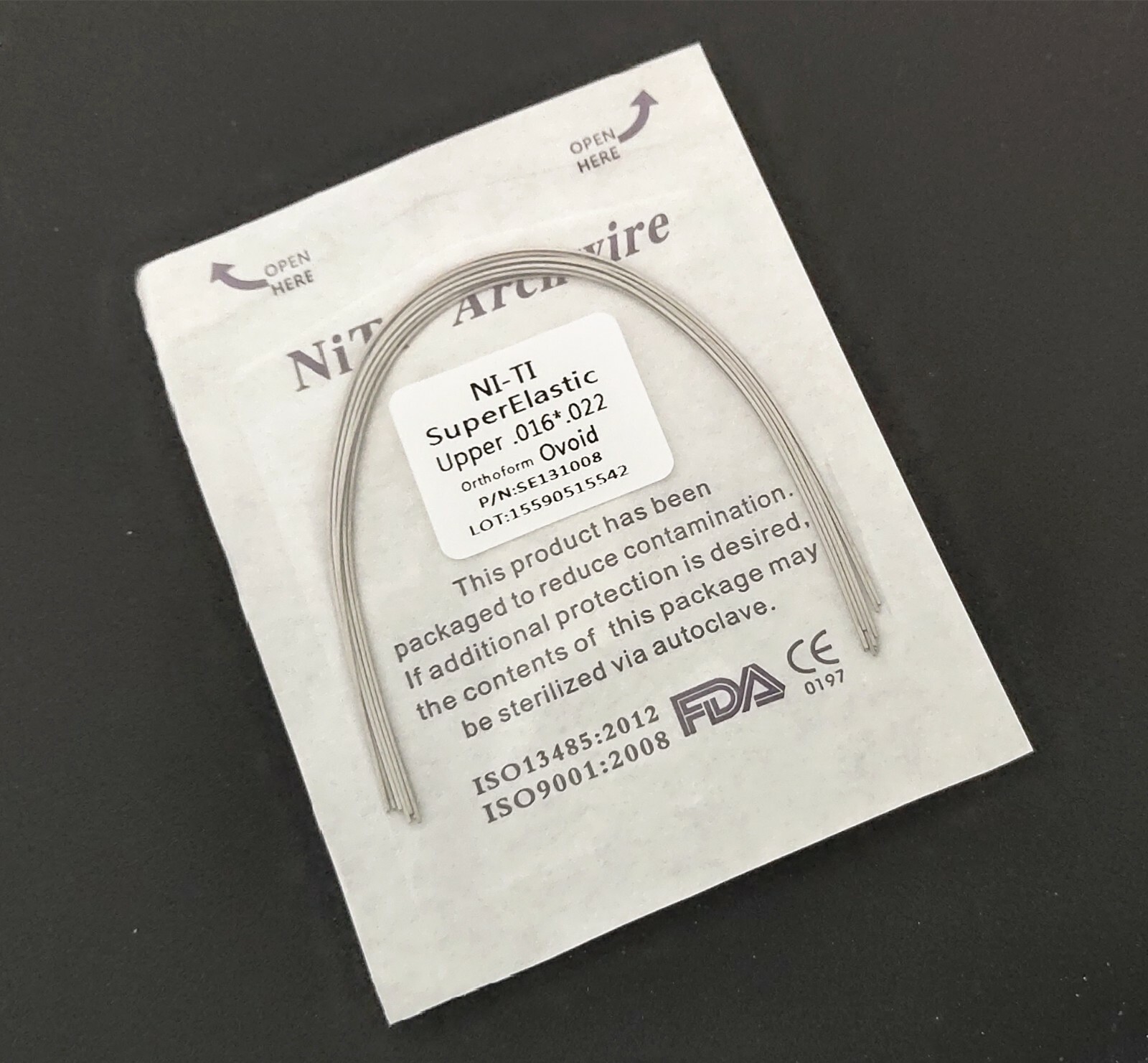 Dental Orthodontic Rectangular Super Elastic Niti Arch Wire Bows Ovoid Form