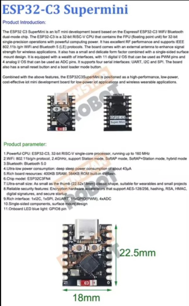 ESP32-C3 SuperMini Esp32c3 Development Board 32bit RISC-V USA Seller