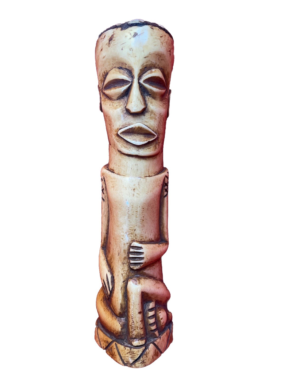 Warega Tribe Powerful Carved Leg Bone Elder Spirit Fetish ~ Congo ~ Africa