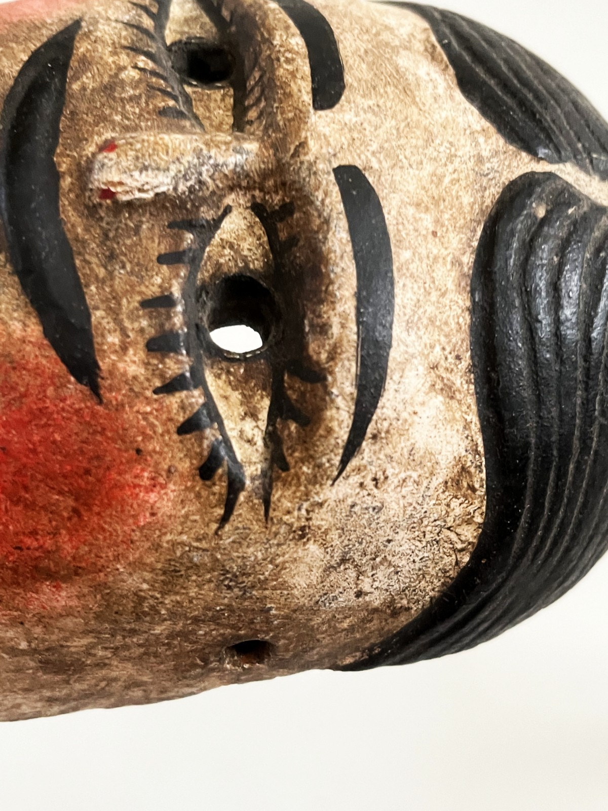 VTG MEXICAN HIDALGO JUANEGRO CUANEGRO JUAN NEGRO FOLK ART HAND CARVED DANCE MASK