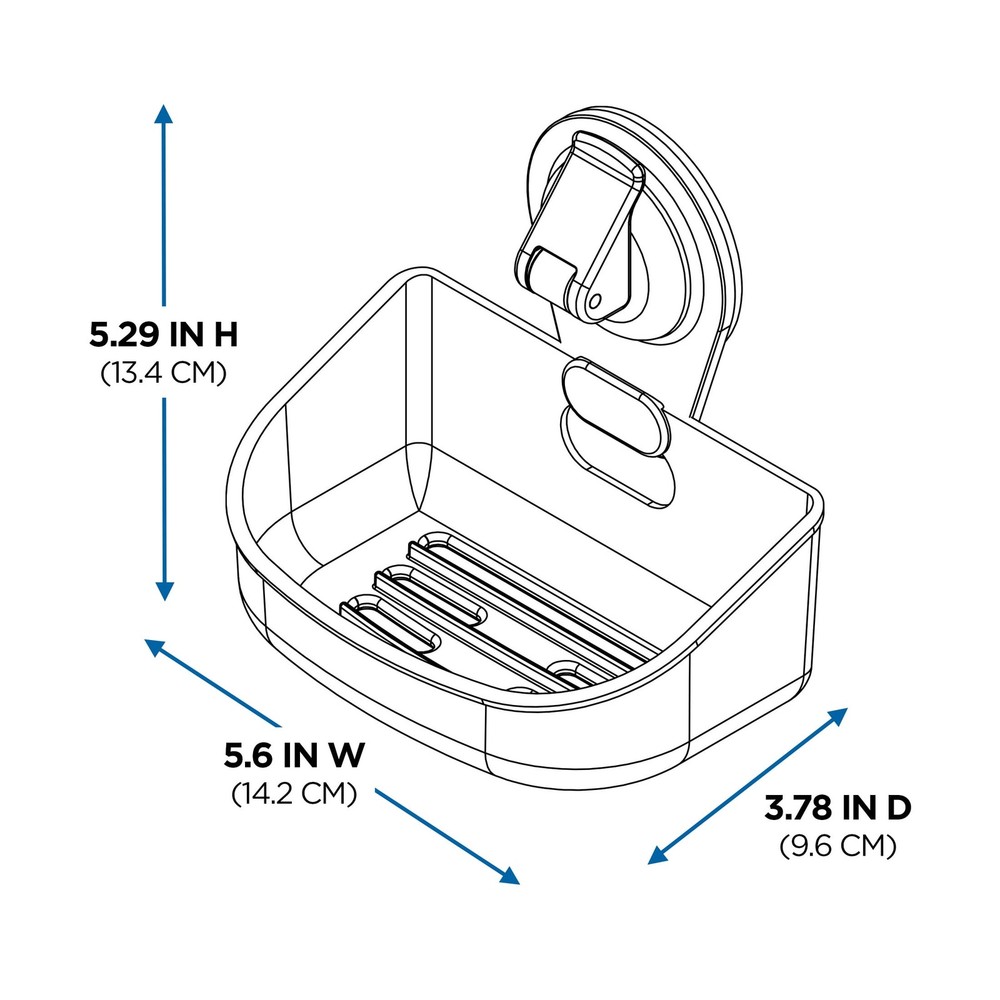 Clear Mainstays Suction Cup Soap Holder Easy Install No Tools Wall Mount