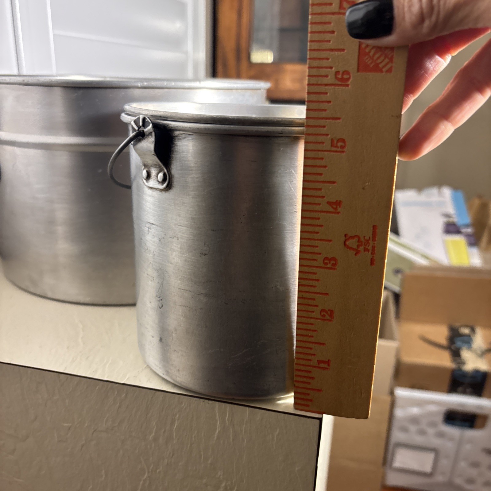 Vintage Aluminum Nesting Camping Mess Set Cooking Pots Plates Cups Set 4 Japan