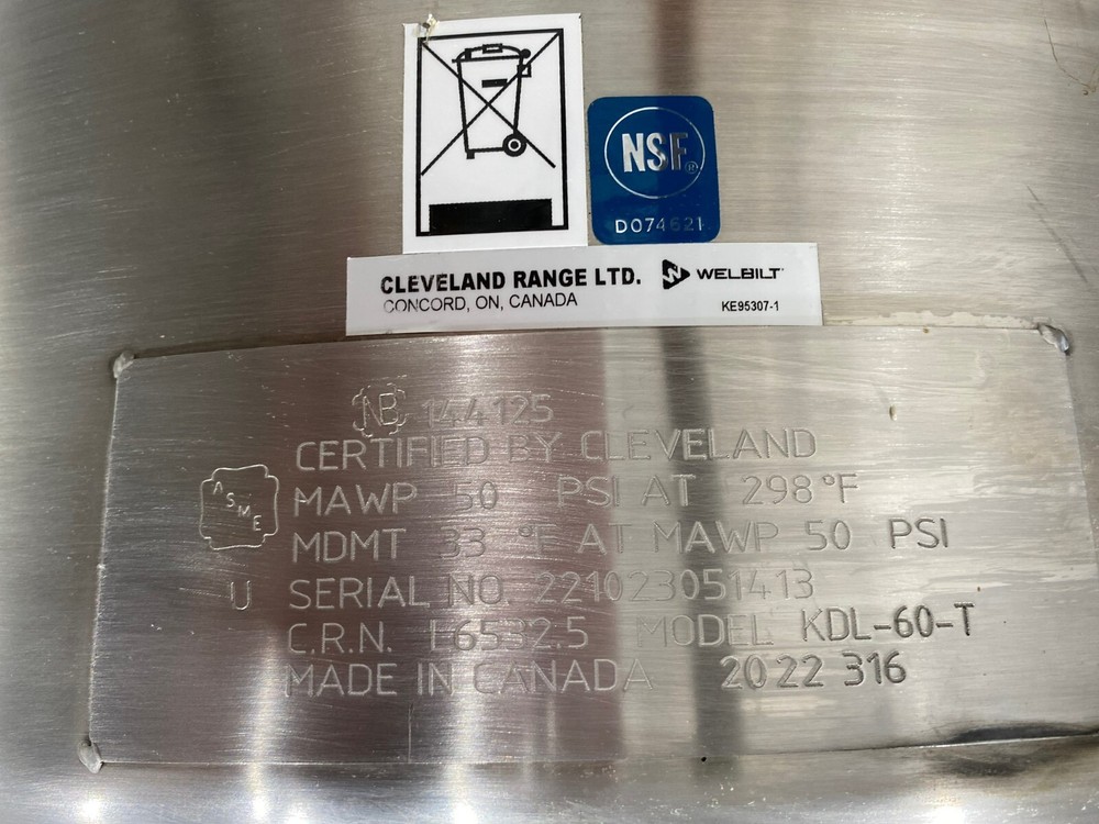 Cleveland 60 Gallon Tilting Kettle