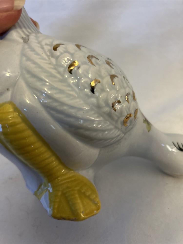 VINTAGE Toothbrush Caddy Decorative Ceramic "QUACKING DUCK" Hand Painted Holder