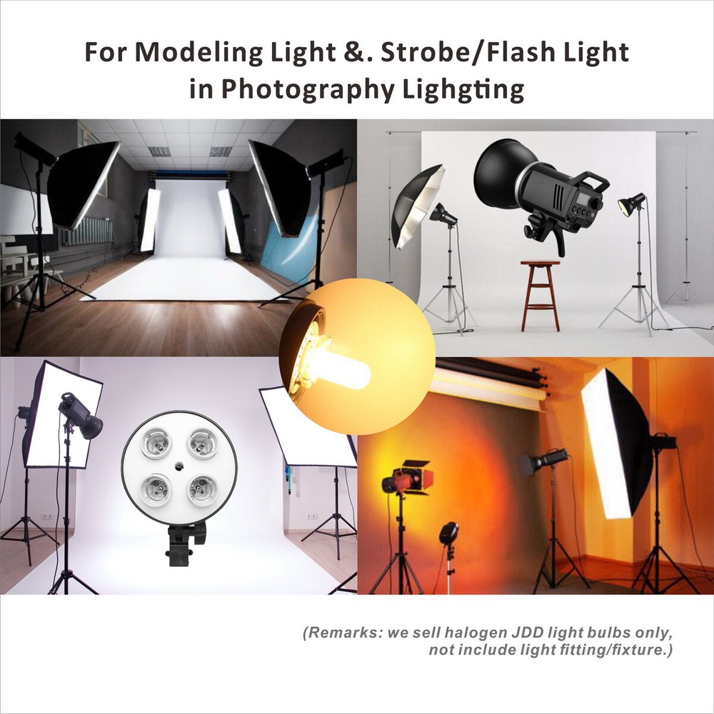 4 Pcs Halogen JDD photo Studio Strobe Flash Modeling Light Bulb E27 110V 150Watt