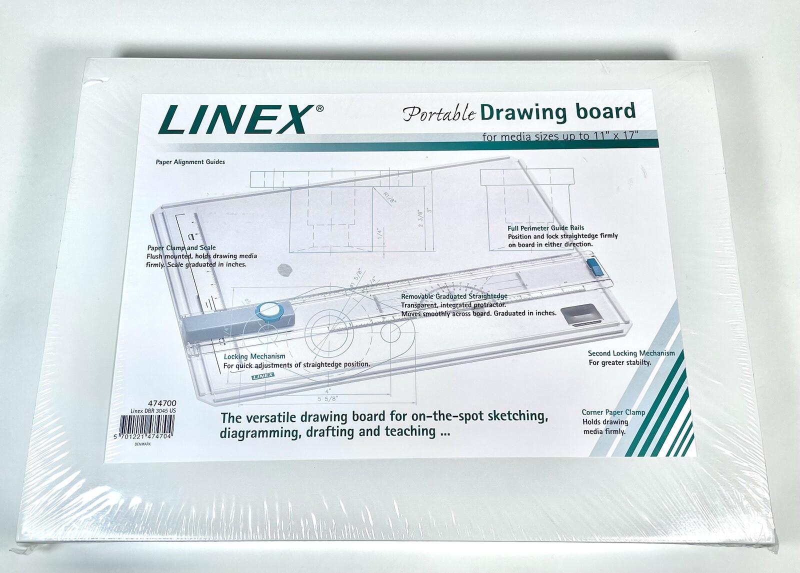 LINEX Portable Drawing Art Board Multi-Function Drafting Scale In Inches DBR3045