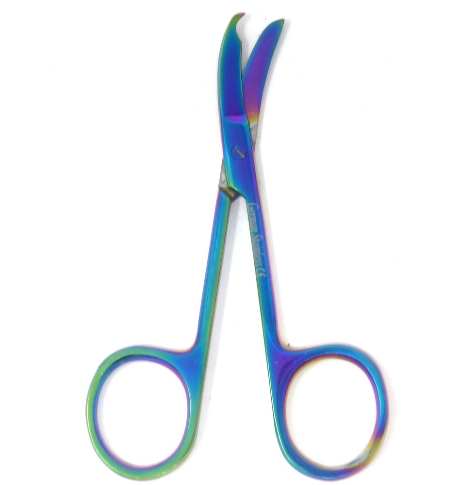 NORTHBENT Suture Stitch Scissors 3.5" Curved New Multi Titanium Color