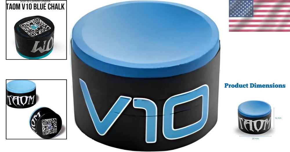 TAOM V10 Professional Blue Chalk – 1-Pack with Chisel Point for Superior Control