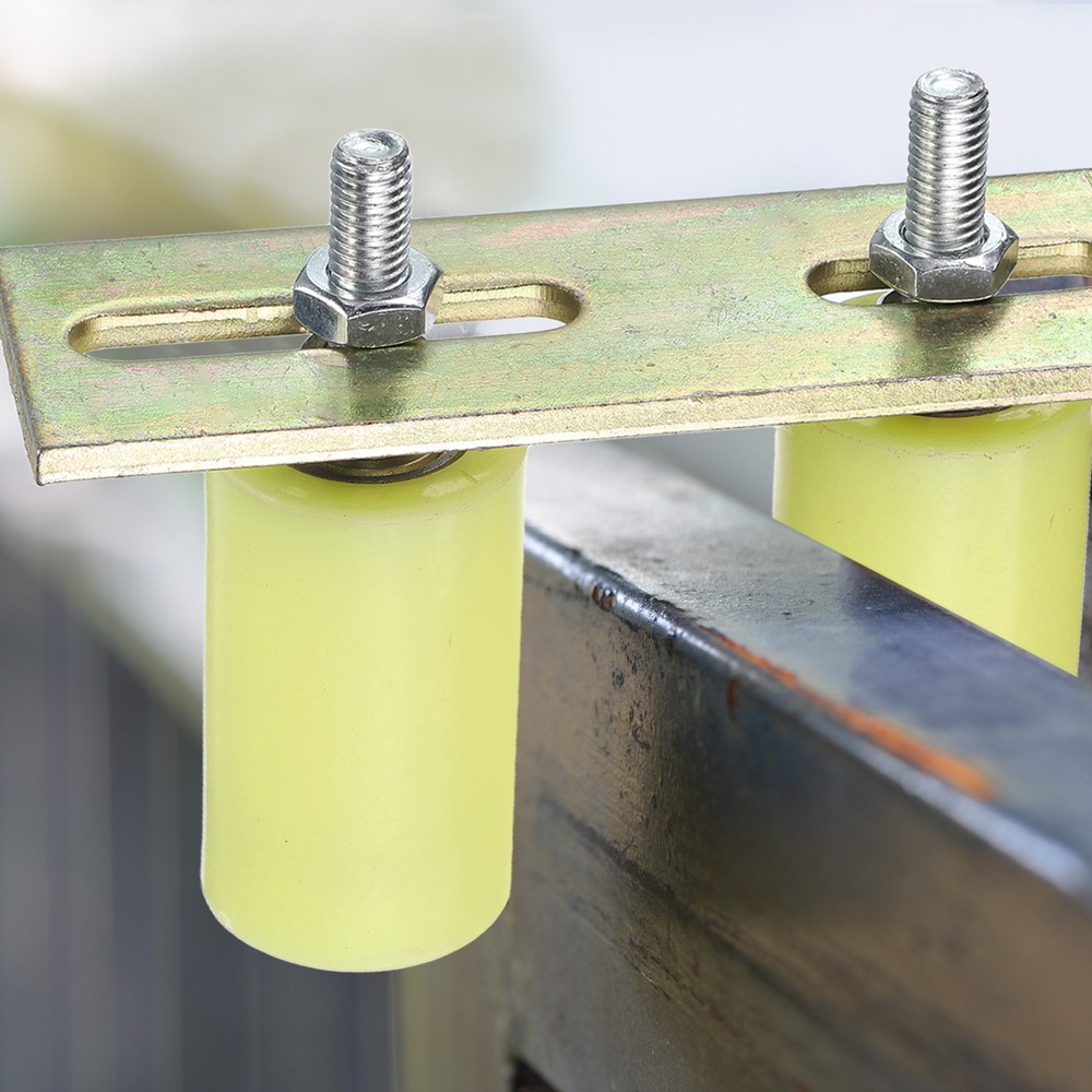 2Pcs Slide Gate Guide Roller 2" Nylon Gate Support Rollers with Bracket, Yellow