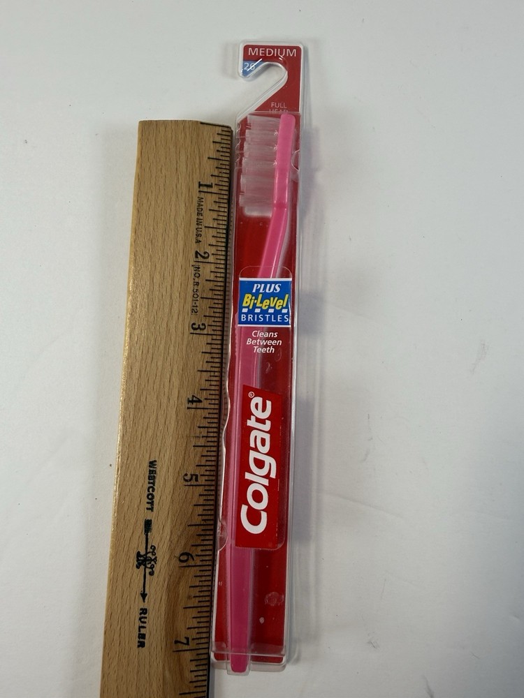 Colgate Plus Soft Full Head Bi-level Bristles Pink Toothbrush Medium 26