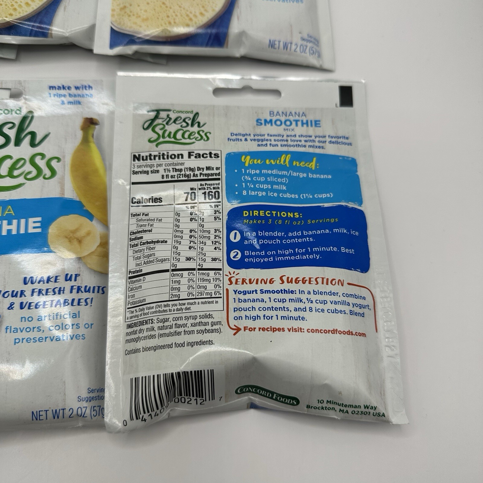 Concord Foods, Banana Smoothie Mix, 2oz Packet (Pack of 8)