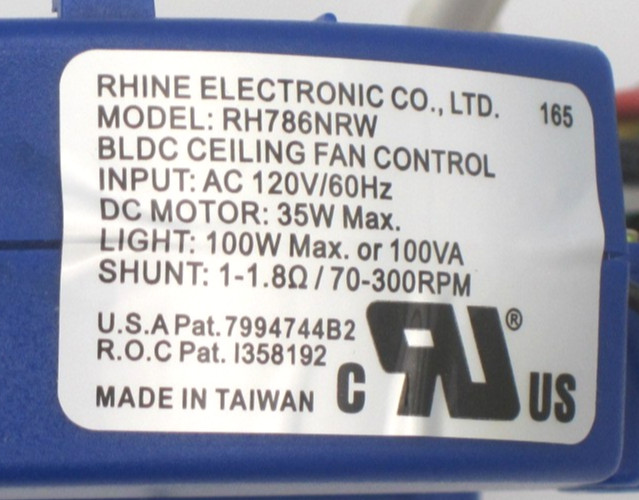 RH786NRW - FN666B ceiling fan receiver by RHINE