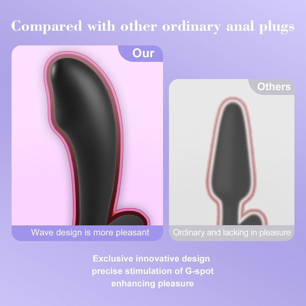 4PCS Butt Plug Set Beginner's Silicone Anal Plug Multiple Stimuli to The Prostat
