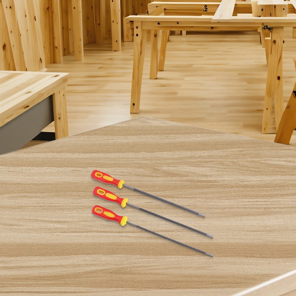 Precision Sharpening Chain Files 3pcs Round Files for Woodwork Chainsaw