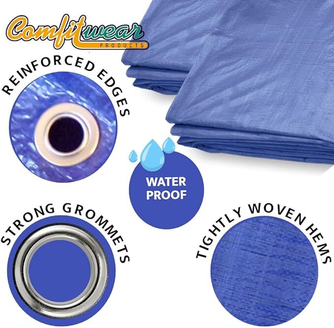COMFITWEAR Super Heavy Duty Tarp Cover Reinforced Grommet Multi-Use Pool Cover