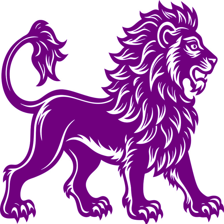 30 Custom Violet Pride Lion Personalized Address Labels