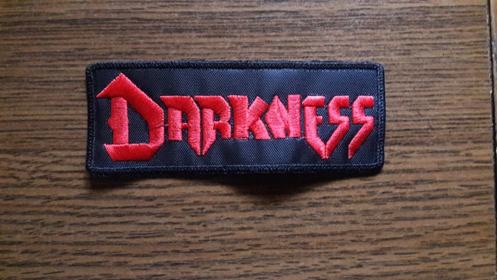 DARKNESS,SEW ON RED EMBROIDERED PATCH