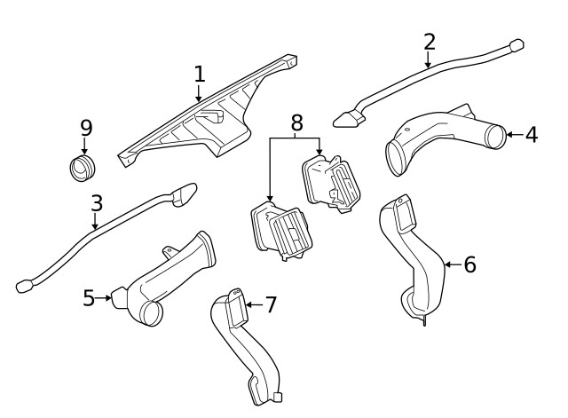 Genuine GM Driver Side Instrument Panel Outer Air Outlet Duct 19316460