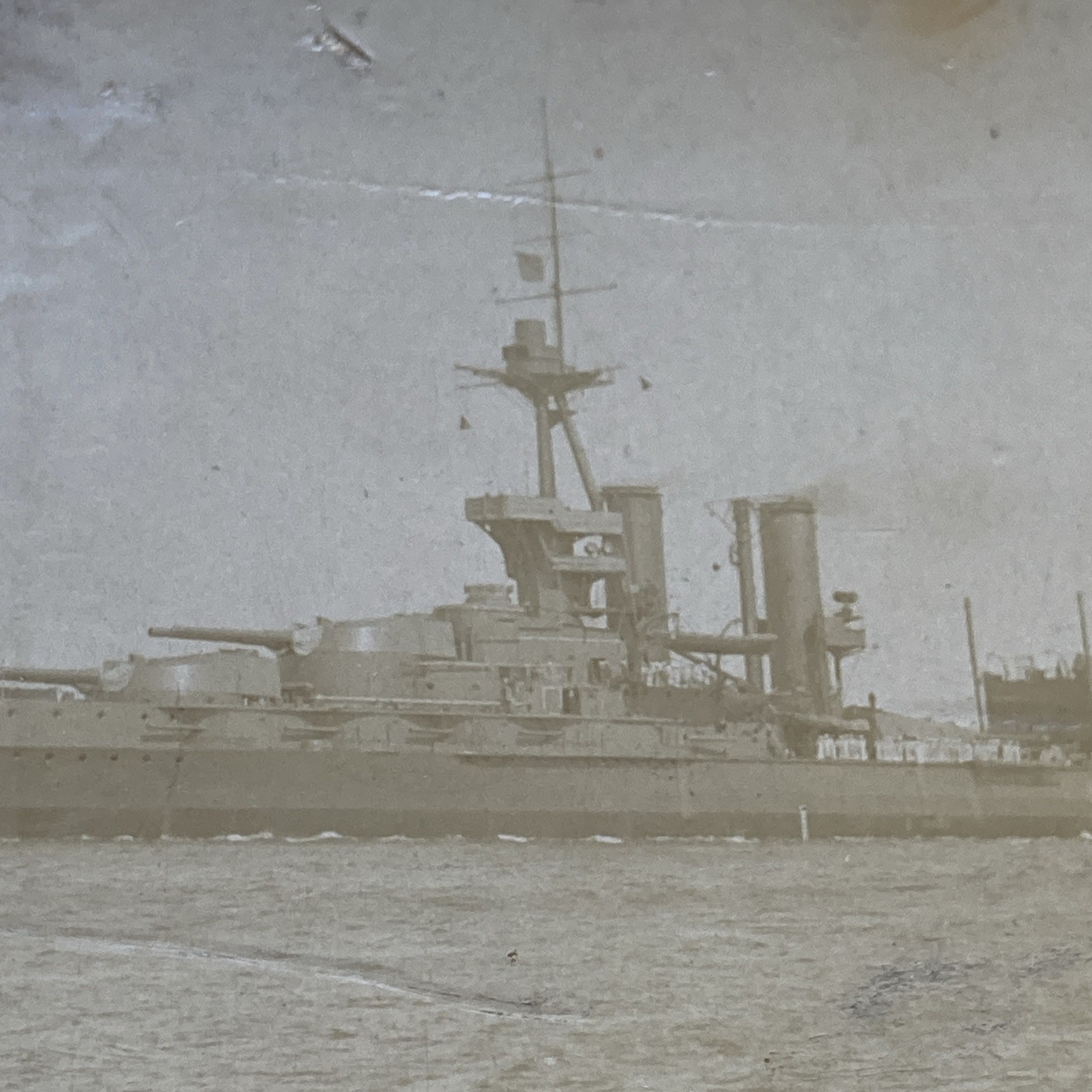 WWI era RPPC HMS “Marlborough” Photo Postcard - Devonport