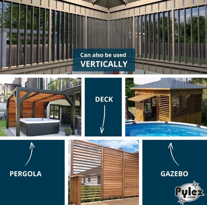 Pylex Deck Sunblind System 11060 Louvers Bracket Shutter Hardware Kit Up to 1...