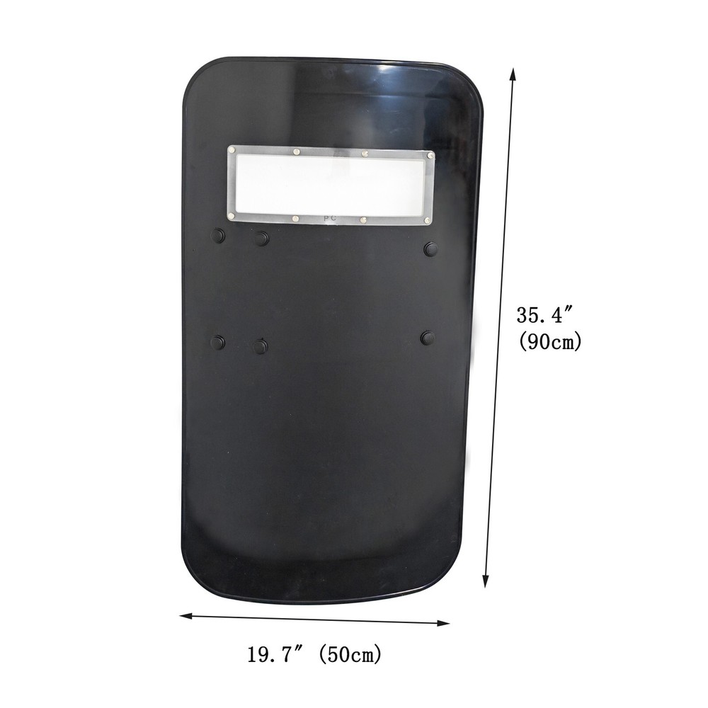 PC Black Anti-riot Shield Security Protection Self Guard Hand-Held Rectangle