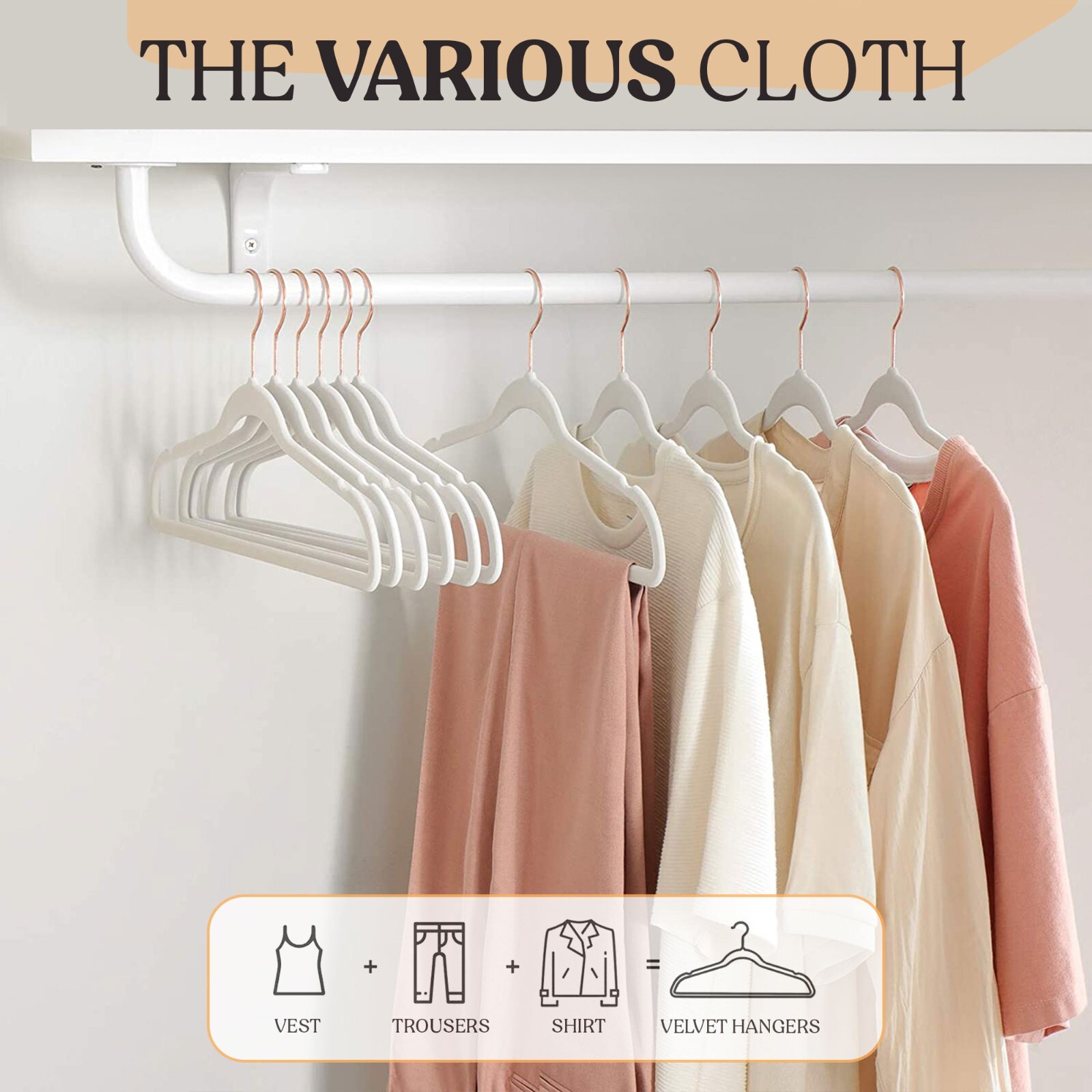 30/50 Pack Velvet Cloth Hangers Premium Lightweight Space Sever Non Slip Hanger