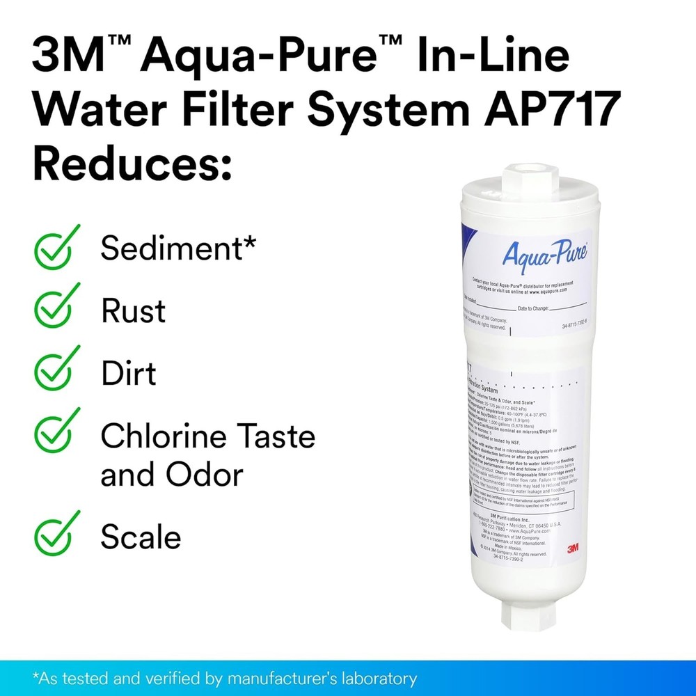 2pcs Aqua-Pure AP717 Inline Water Filter for Refrigerator, Ice Maker & Drinking