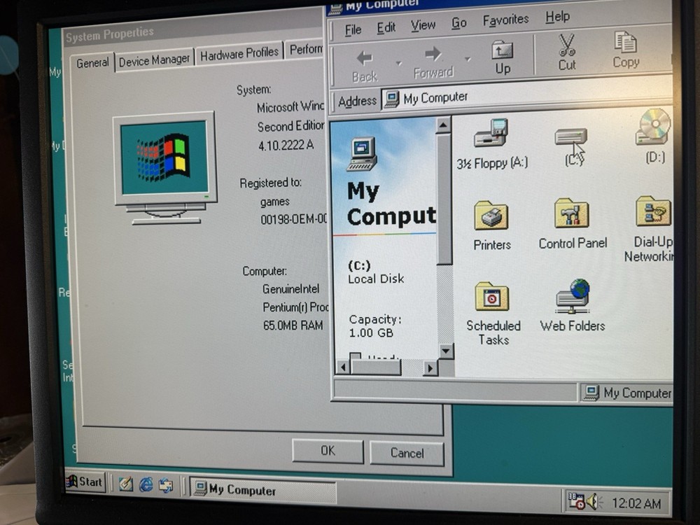 Ready for Games Windows 98 PC CMOS battery failed