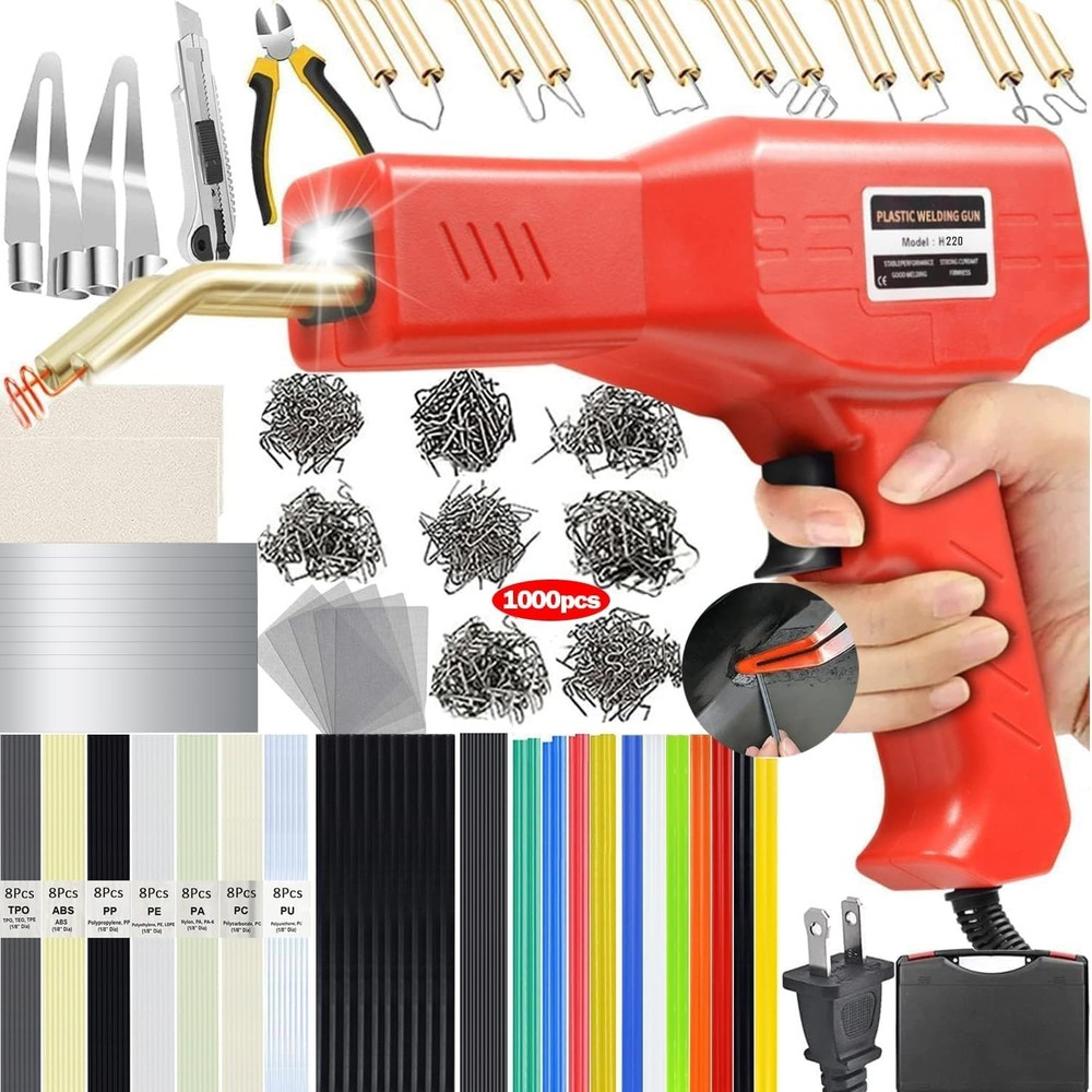 Multi-Functional 220W Plastic Welding Kit with Safety Features & Accessories