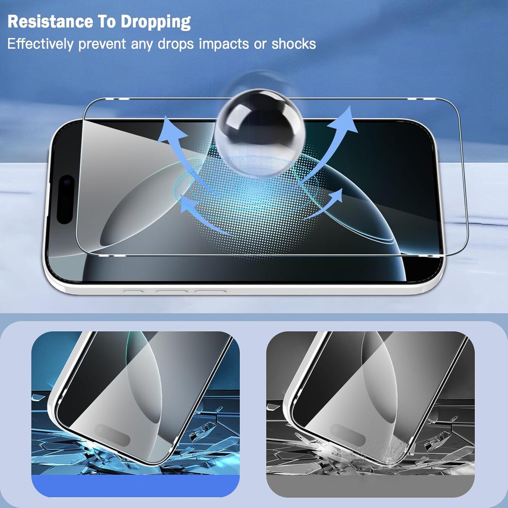 For Apple iPhone 16 Pro Tempered Glass Screen Protector Clear Case Friendly