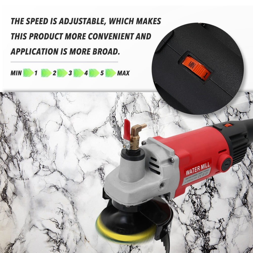 4'' Wet Polisher Diamond Polishing Pad Tool Kit Variable Speeds Buffing Machine