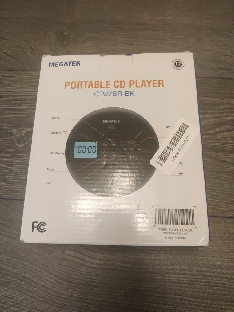 MEGATEK CP27BR Portable CD Player with Bluetooth, Black