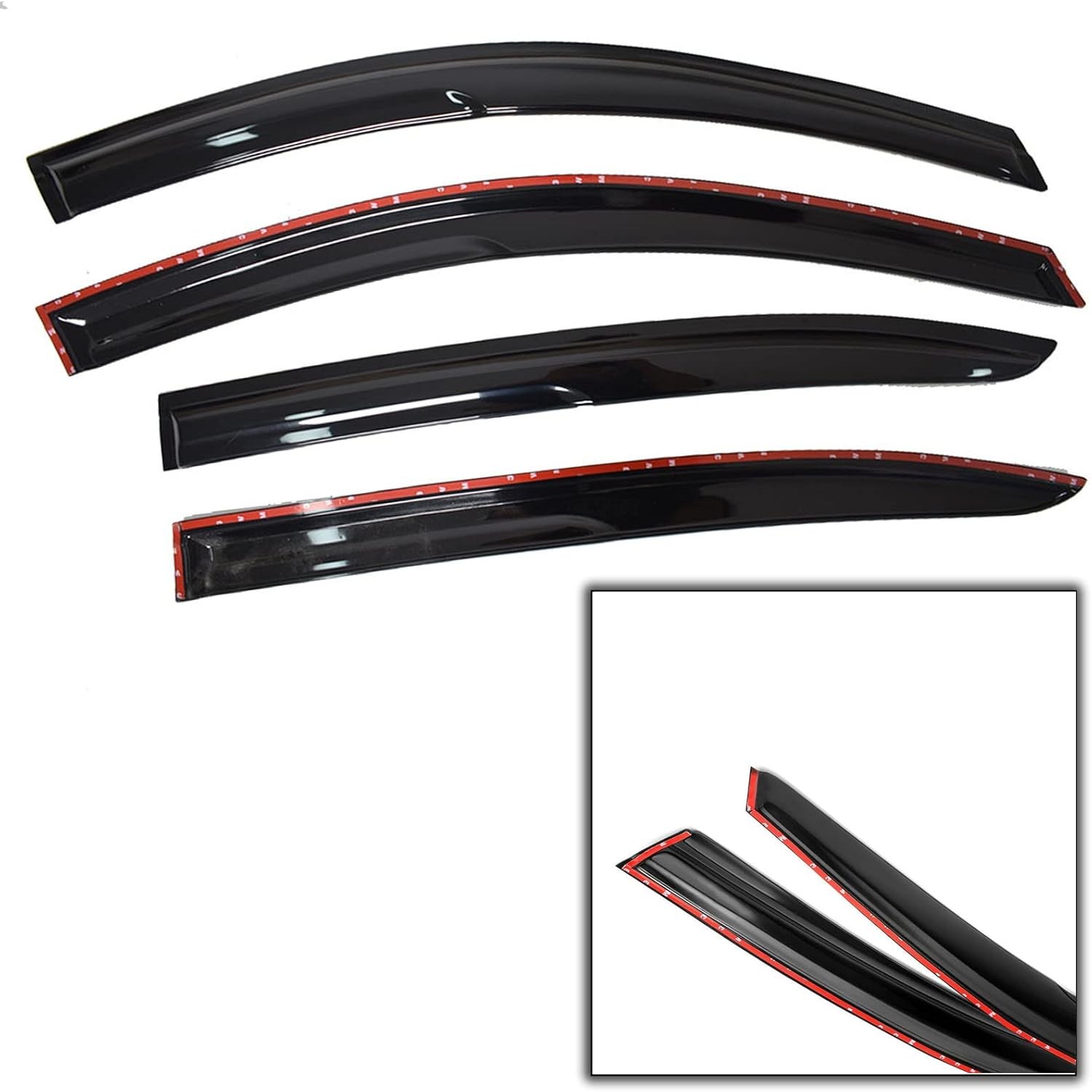 Window Visors Rain Guards Deflectors - 4-Pack Side Window Deflector Vent Shade