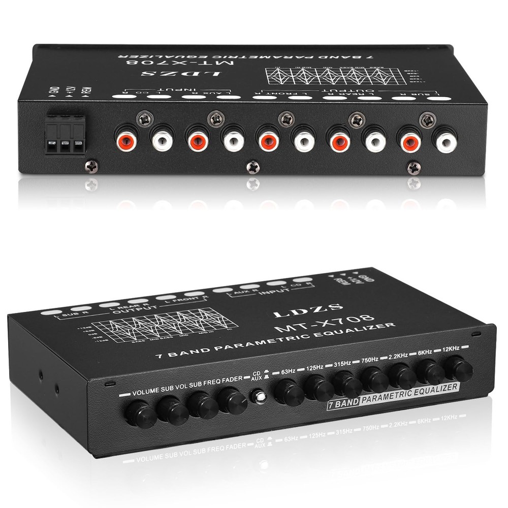 7-Band Car Audio Equalizer, Adjustable 7 Bands EQ Car Amplifier Graphic Equalize
