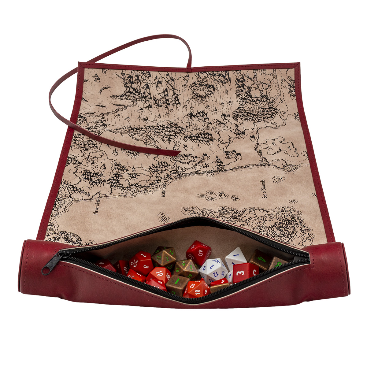 Sword Coast Dice Scroll Map for Dungeons & Dragons Premium Dice Storage Holder