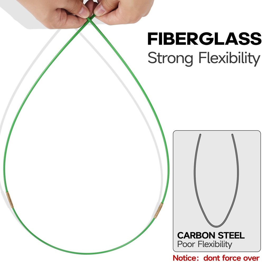 23.8FT Fiberglass Running Electrical Wire Cable Glow Rods Wire Pulling, Fish ...