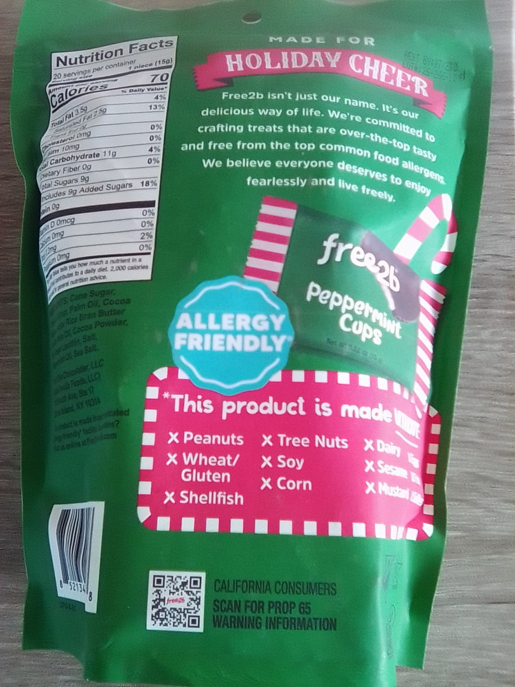 Free2Be Peppermint Cups 10.58 oz 20 cups