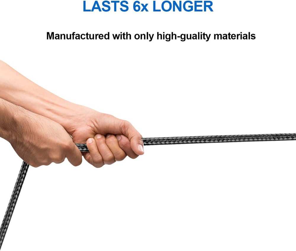 iCable CL100 BLACK LIGHTNING CABLE FAST CHARGING SYNC COR FOR IPHONE IPADDURABLE