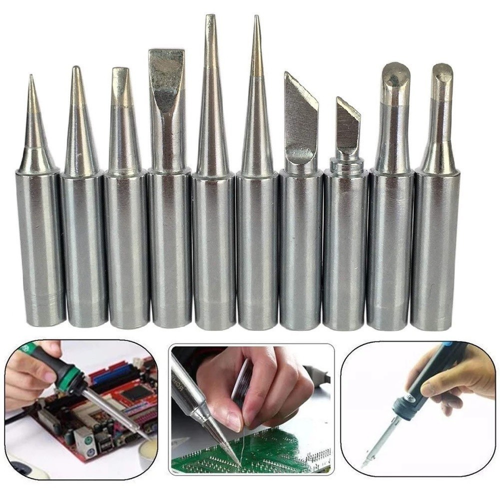 Set of 10 Replaceable Soldering Iron Tips 900M T Series Versatile Usage