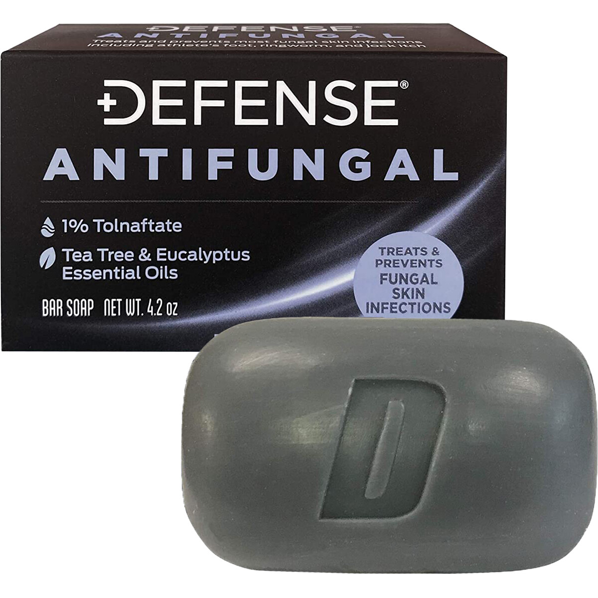 Defense Soap 4 oz. Antifungal Medicated Body Bar Soap with Soap Dish