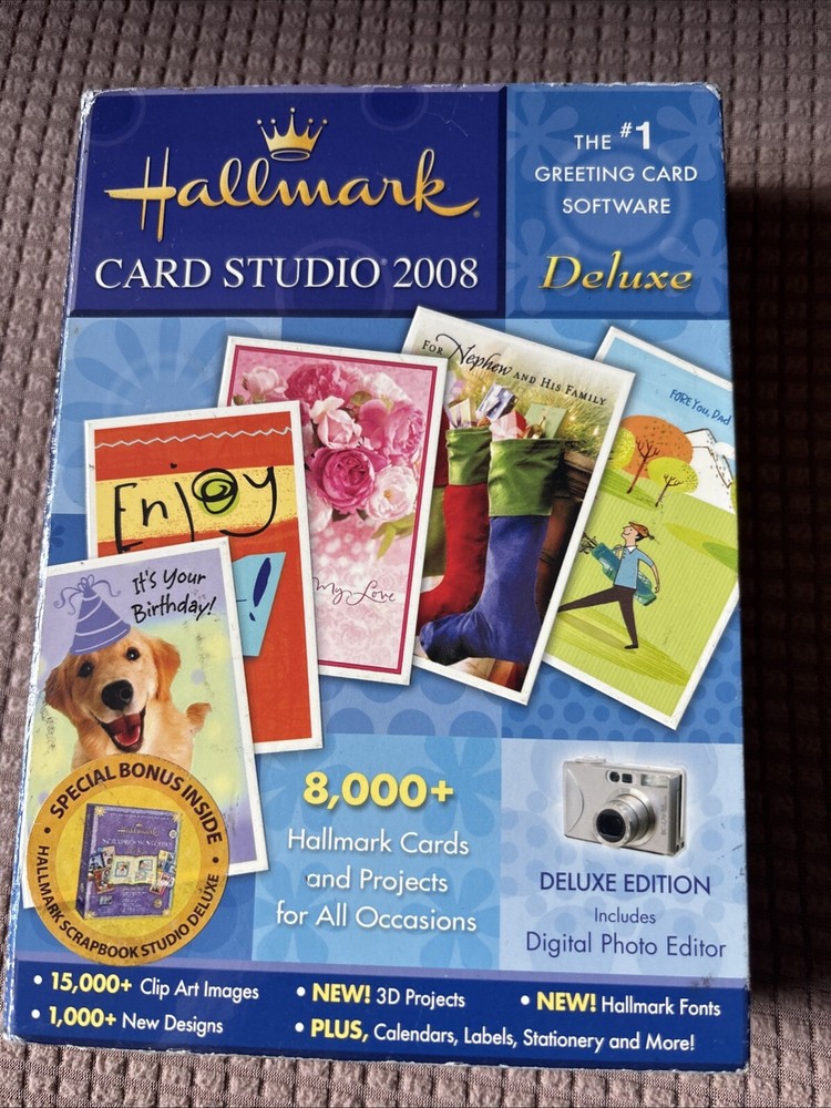 Hallmark Card Studio 2008 Deluxe Greeting Computer Software Windows CD