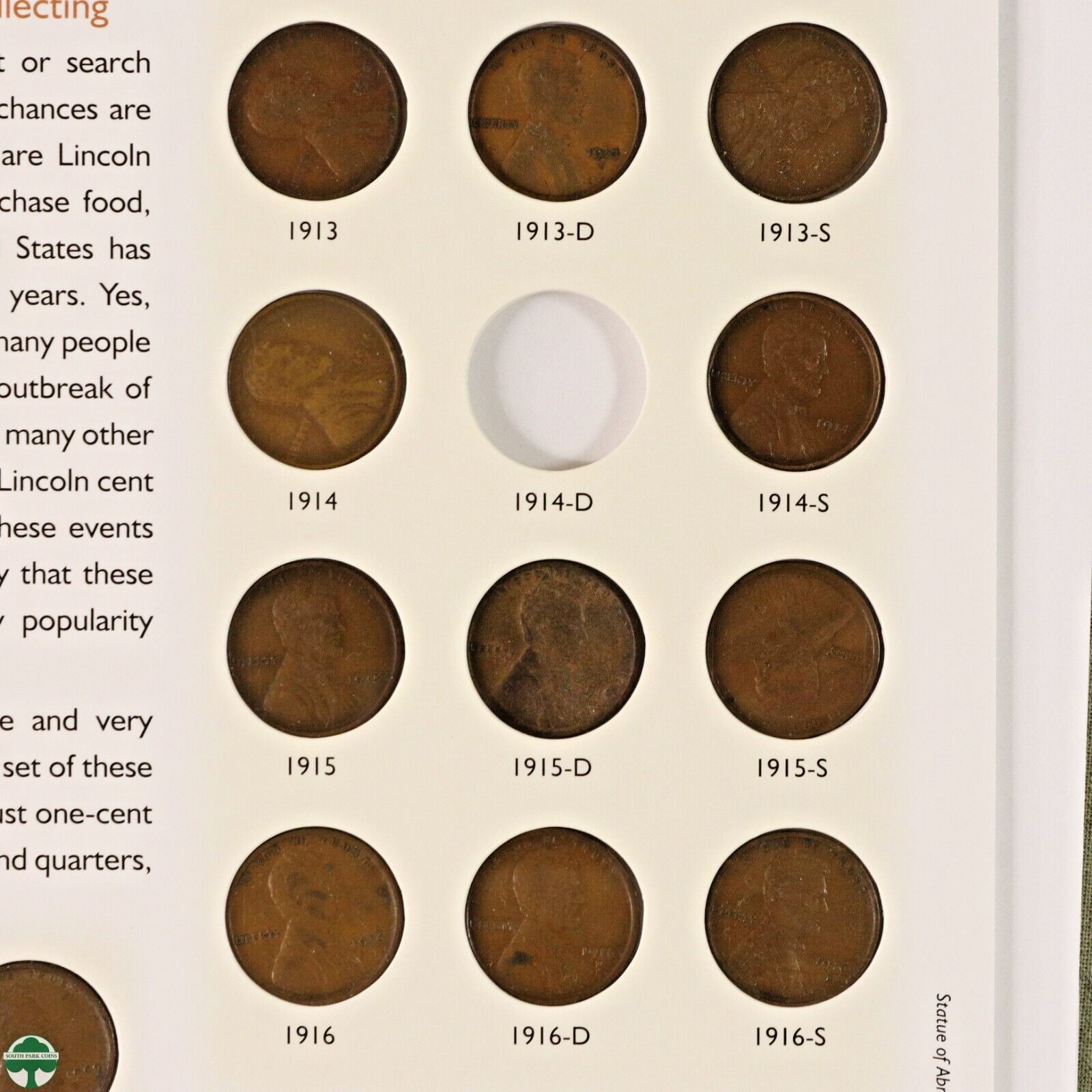 1909-1958 Lincoln Wheat Cent Coin album filled VF/UNC Excluding Five Coins