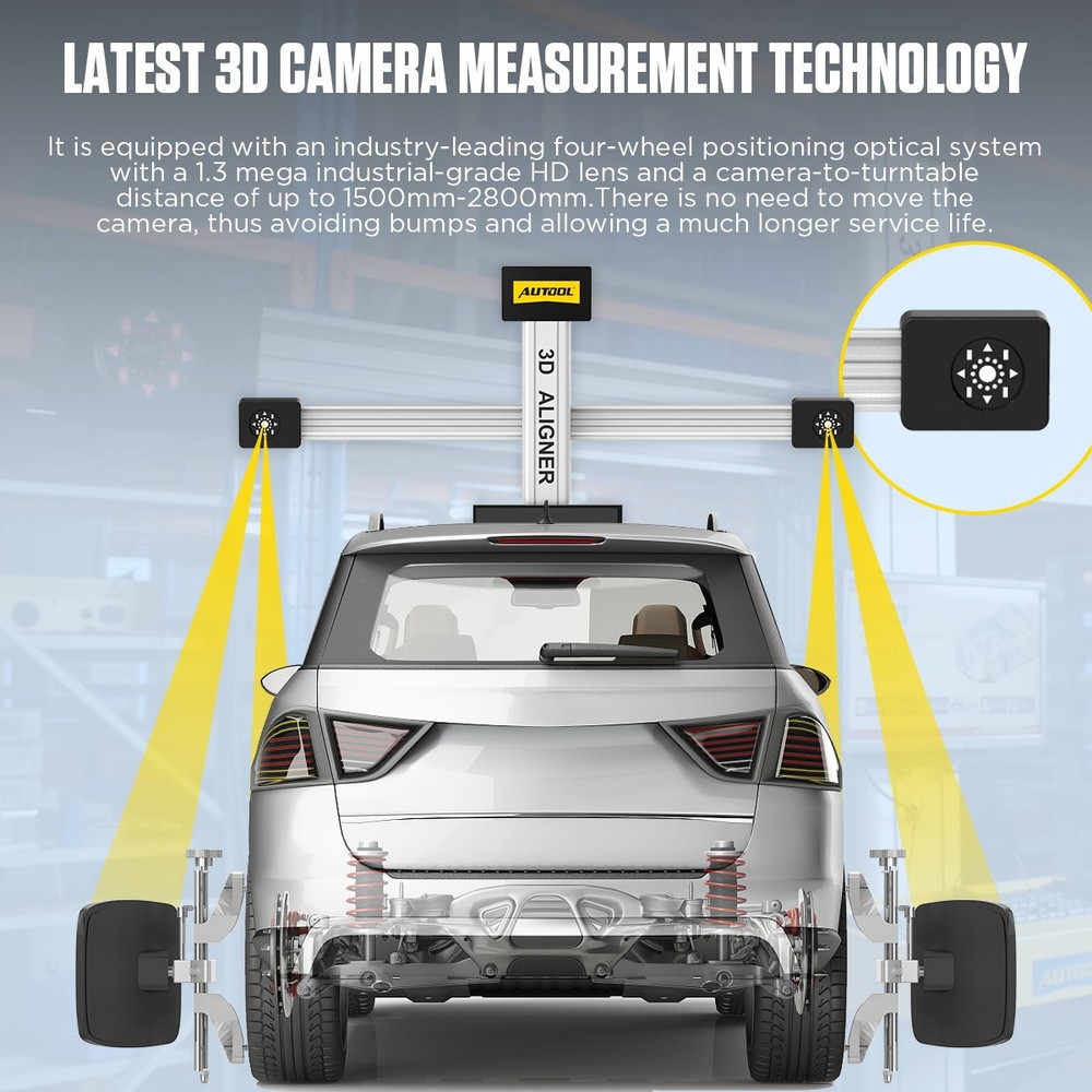 3D Wheel Alignment Machine Fully Automatic Car Wheel Aligner Works on 4Post Lift