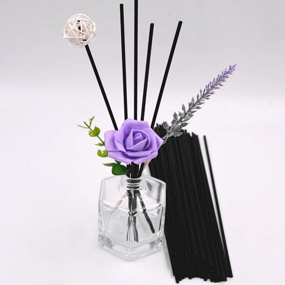100PCS Reed Diffuser,7 Inch Aromatherapy Diffuser Black Fiber Sticks-Black Re...