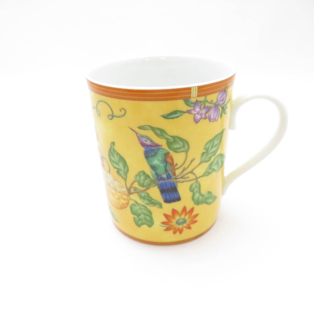 HERMES SC8745B1 Siesta Mug Flower Bird Fruit Ceramic Hand Painted 1pc