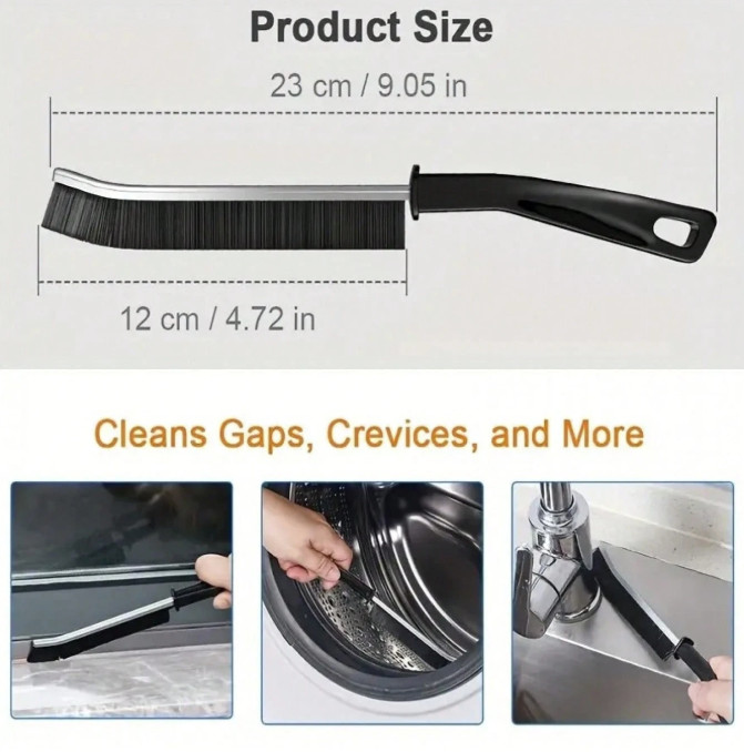 6pcs Long‑Handle Crevice Cleaning Brush – Stiff Bristles for Hard Grooves - NEW