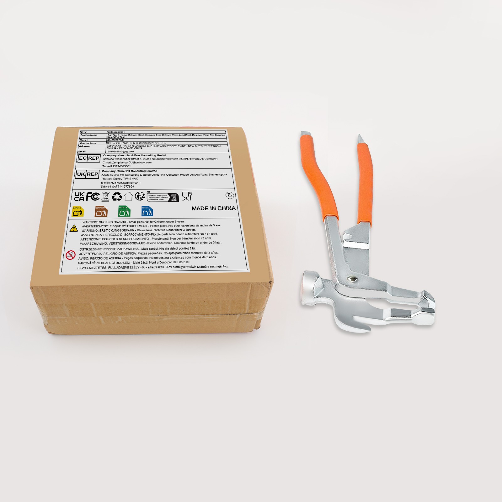 Car Wheel Weight Pliers Hammer Vehicle Balance Balancer Tool Metal Tire Repair